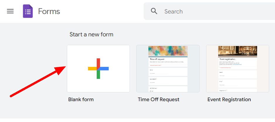 Image accompanying: Step 1: Create a new form
