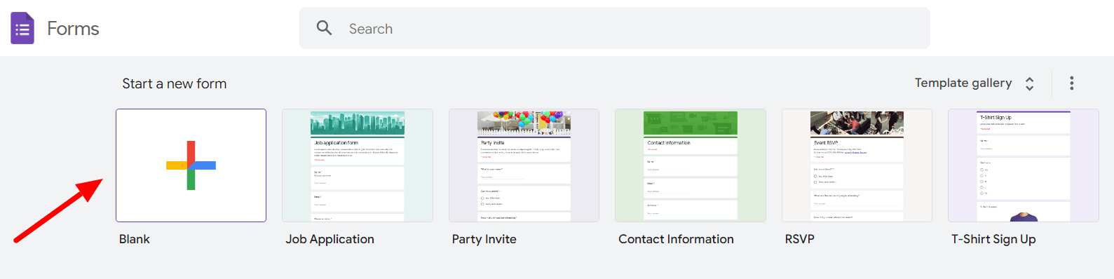 Image accompanying: Step 1: Create a new Google Form