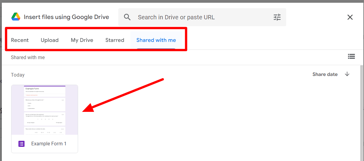 Image accompanying: Step 4: Search in Drive for your form